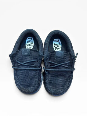 Hey Dude Wally Toddler Stretch Blue Slip-On Sneakers Size 4 Preppy Blokecore